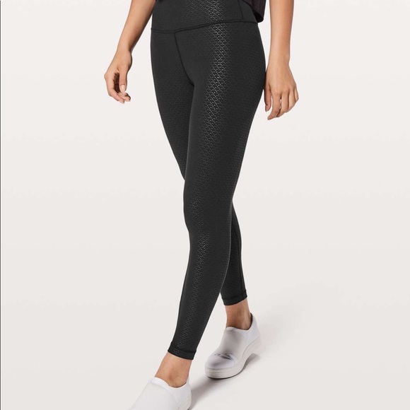 Black Embossed Lululemon Align Leggings 